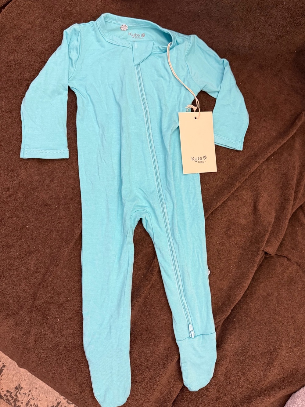 Kyte BABY Light Blue One-Piece Zip Footie